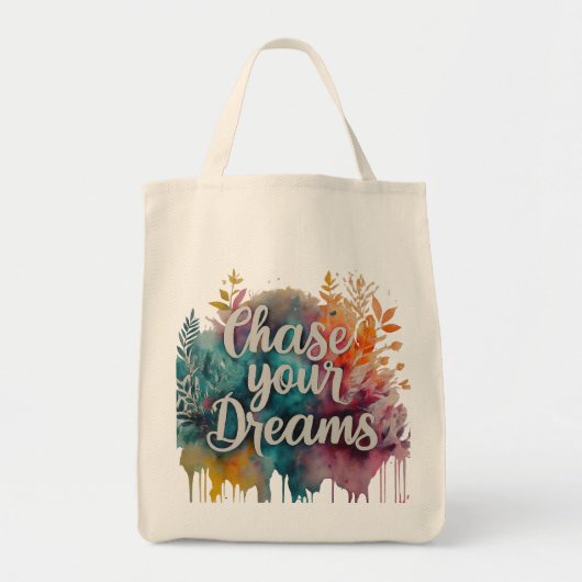 Chase Your Dreams - Motivatie Canvas tas (Voorkant)