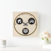 Chase Your Dreams Personal Wall Clock Vierkante Klok (Huis)
