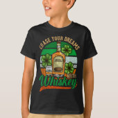 Chase Your Dreams With Whiskey I Funny St. Patrick T-shirt (Voorkant)