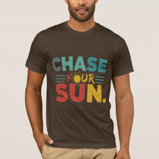 Chase Your Sun" Levendig regenboog T-shirt
