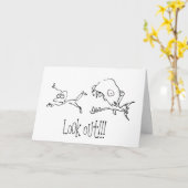 Chased by Shark Cartoon Happy Birthday Card Kaart (Gele Bloem)