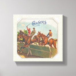 Chasers Vintage Horse Racing Canvas Afdruk