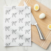 Chasin' Unicorns Geometric Crystal Unicorn Pattern Theedoek (Quarter Fold)