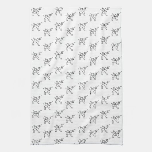 Chasin' Unicorns Geometric Crystal Unicorn Pattern Theedoek (Verticaal)