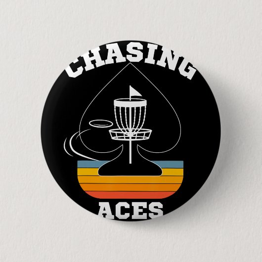 Chasing Aces Disc Golf Doel Sportkleding Heren W Ronde Button 5,7 Cm (Voorkant)