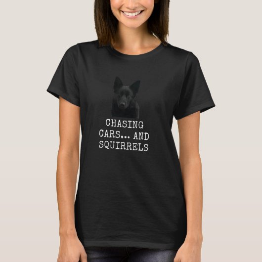 Chasing Carsu2026 En Eekhoorns Grappige Hond Papa T-shirt (Voorkant)