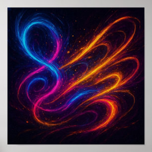 Chasing Dopamine - Flow van kleurrijke emotie kuns Poster