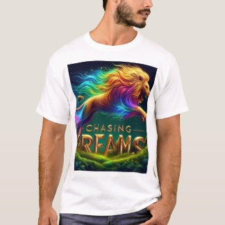 Chasing Dreams - Vibrant Cheetah in Neon Prism T-shirt