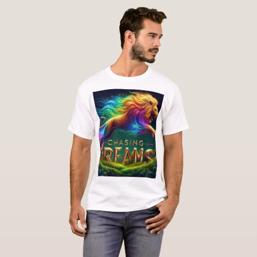 Chasing Dreams - Vibrant Cheetah in Neon Prism T-shirt (Voorkant volledig)
