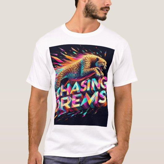 Chasing Dreams - Vibrant Cheetah in Neon Prism T-shirt (Voorkant)