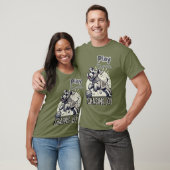 Chasing Joy: Happy Grey Pup in beweging T-shirt (Unisex)
