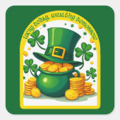 Chasing Luck Catching Cash - Autocolante Vierkante Sticker (Voorkant)