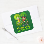 chasing luck, catching cash, irish - Autocolante Vierkante Sticker (Envelop)