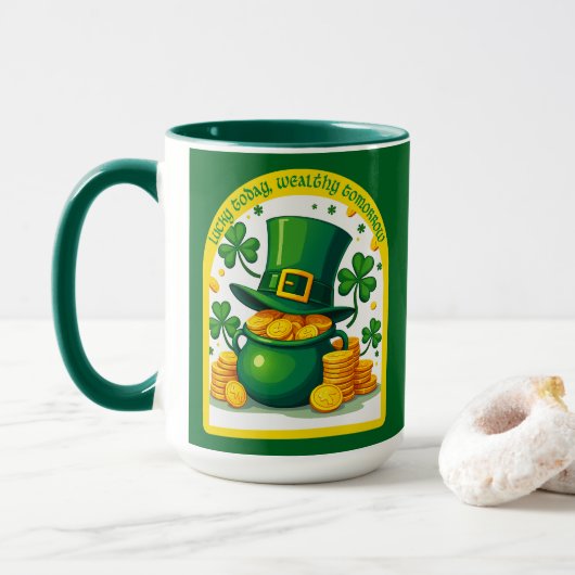 Chasing Luck Catching Cash St Patrick’s - caneca Mok (Met donut)
