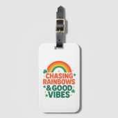 Chasing Rainbows & Good Vibes Bagagelabel (Voorkant (verticaal))