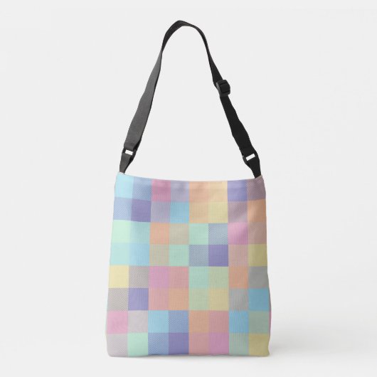Chasing Rainbows Pastel Kleuren Buffel Check Plaid Crossbody Tas (Achterkant)