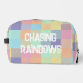 Chasing Rainbows Pastel Kleuren Buffel Check Plaid Toilettasje (Voorkant)