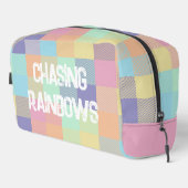 Chasing Rainbows Pastel Kleuren Buffel Check Plaid Toilettasje (Rechterhoek)