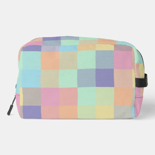 Chasing Rainbows Pastel Kleuren Buffel Check Plaid Toilettasje (Achterkant)