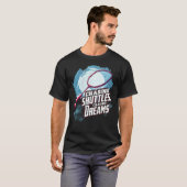 Chasing Shuttles Chasing Dreams Badminton Racquet T-shirt (Voorkant volledig)
