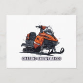 Chasing Snowflakes Snowmobile Adventure Briefkaart (Voorkant)