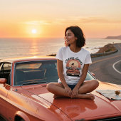 Chasing Sunsets Retro Auto Esthetische T-shirt
