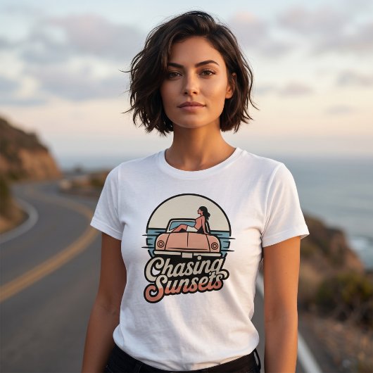 Chasing Sunsets Retro Esthetiek Dames T-shirt