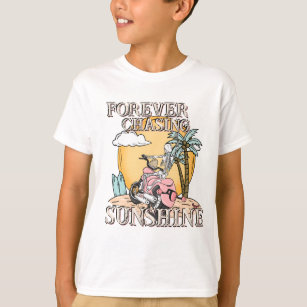 "Chasing Sunshine" Skelet op het strand T-shirt