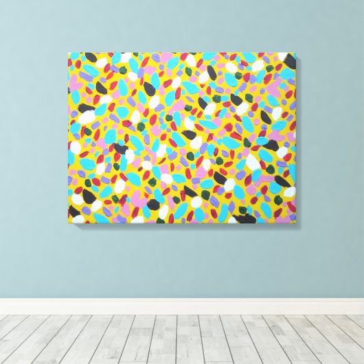 Chasing the Sun Kleurrijke Abstracte Kunst Print (Insitu (Houten vloer))