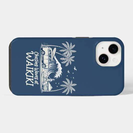 Chasing Waves at Waikiki iPhone Hoesje (Achterkant horizontaal)