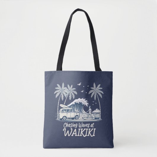 Chasing Waves at Waikiki Tote Bag (Voorkant)