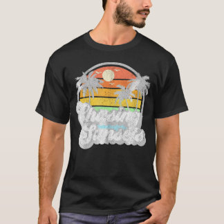 Chasing Zonsondergangen Beach Summer Sunset 70's T-shirt