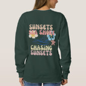 Chasing zonsondergangen bedrukt Zweet shirt (Achterkant)