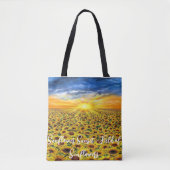 Chasing Zonsondergangen: Zonnebloem veld dromen Ta Tote Bag (Voorkant)