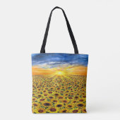Chasing Zonsondergangen: Zonnebloem veld dromen Ta Tote Bag (Achterkant)
