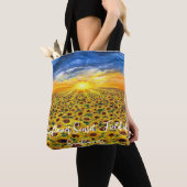 Chasing Zonsondergangen: Zonnebloem veld dromen Ta Tote Bag (Dichtbij)