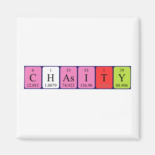 Chasity periodieke table name magnet (Voorkant)