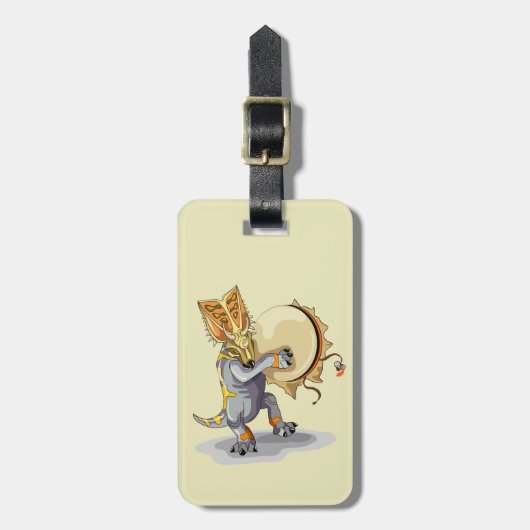 Chasmosaurus dansen een sjamaan ritueel bagagelabel (Voorkant verticaal)