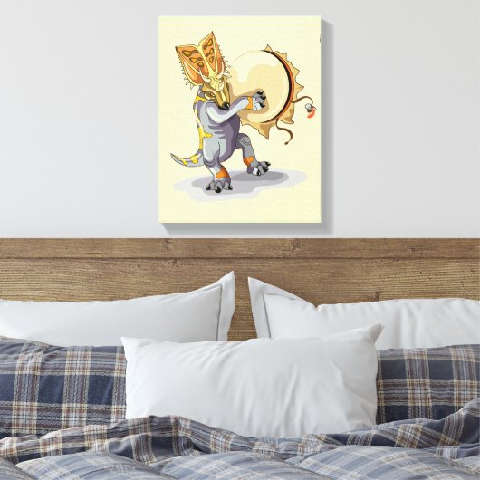 Chasmosaurus dansen een sjamaan ritueel canvas afdruk (Insitu (Slaapkamer))