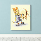 Chasmosaurus dansen een sjamaan ritueel canvas afdruk (Insitu (Houten vloer))