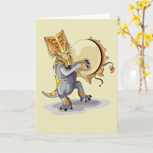 Chasmosaurus dansen een sjamaan ritueel kaart (Gele Bloem)