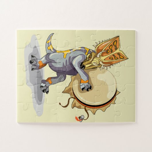 Chasmosaurus dansen een sjamaan ritueel legpuzzel (Horizontaal)