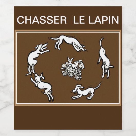 Chasser le lapin Jacht konijnen Wijn Etiket (Enkel label)