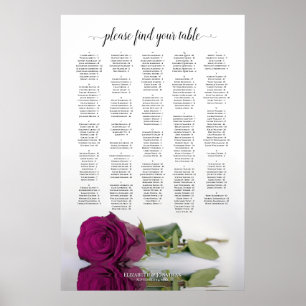 Chassis - Paars Roos - Alfabetische zitplaats Poster