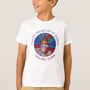 Chaste Hart van St. Joseph Glas in lood Design T-shirt