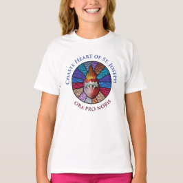 Chaste Hart van St. Joseph Glas in lood Design T-shirt