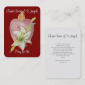 Chaste Heart Holy Card - Set of 10 Notitiekaartje (Voorkant / Achterkant)