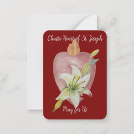 Chaste Heart Holy Card - Set of 10 Notitiekaartje