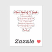 Chaste Heart Prayer Vinyl Sticker (Vel)