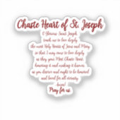 Chaste Heart Prayer Vinyl Sticker (Voorkant)